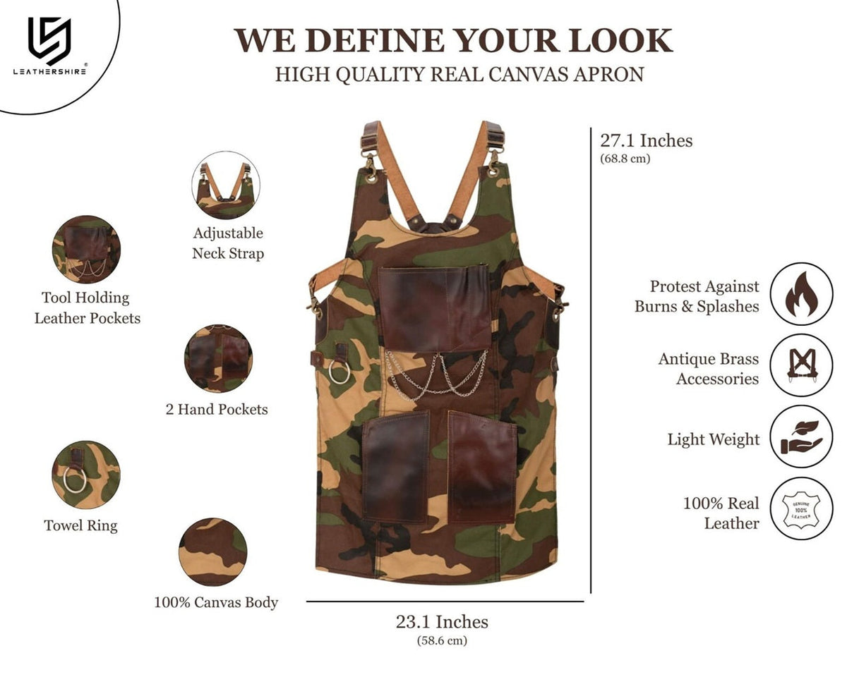 The Bedfordshire Cmaouflage Ladies Canvas Apron