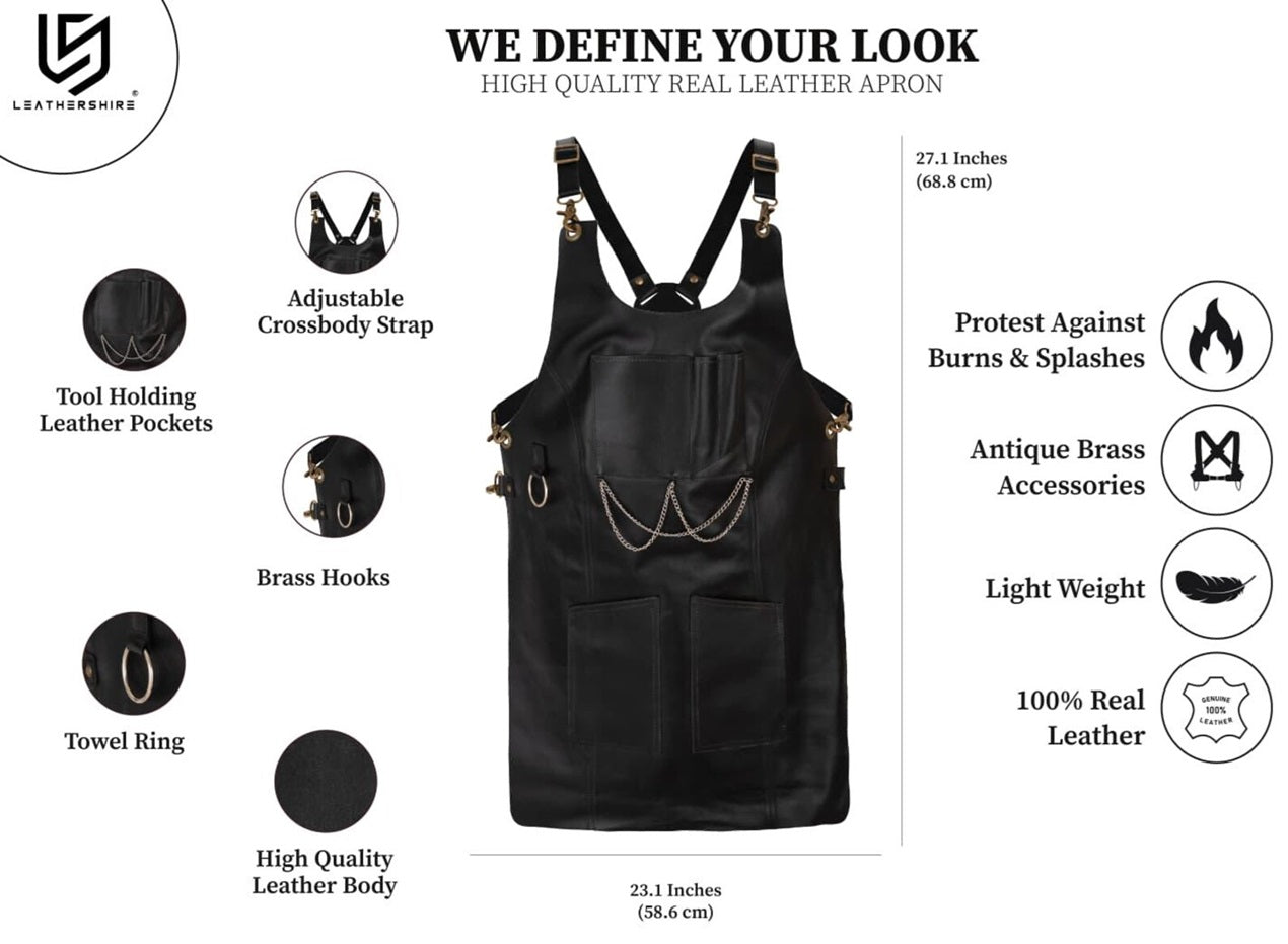 The Bedfordshire New Style Ladies Leather Apron