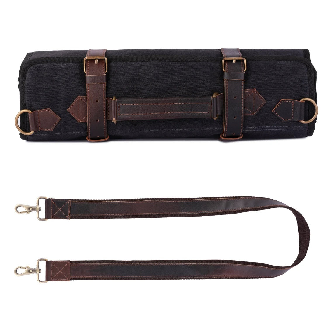 The Cheshire Waxed Canvas Leather 9 Pocket Handmade Chef Roll