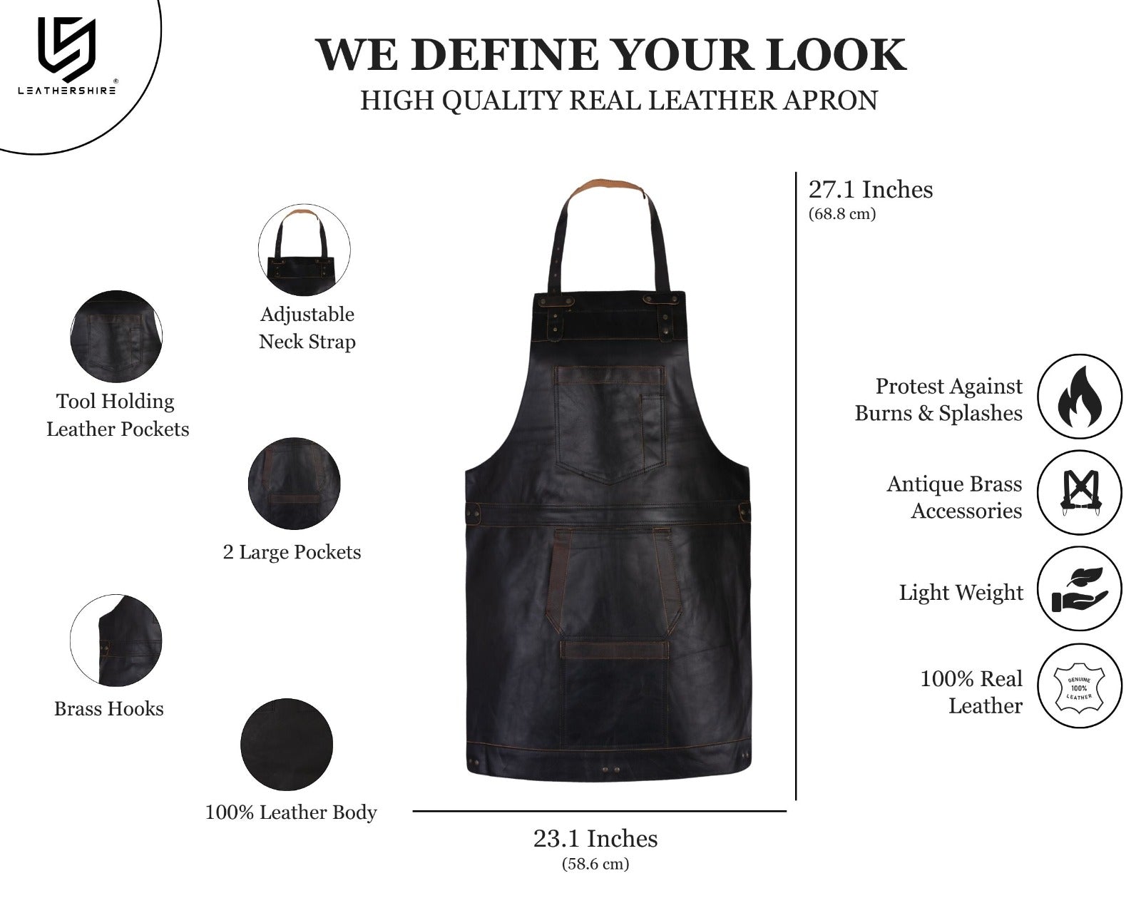 The Essex Full Grain Handmade Leather Apron