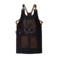 The Bedfordshire New Style Black Denim Canvas and Leather Apron