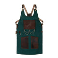 The Bedfordshire New Style Irish Green Canvas and Leather Apron