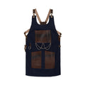 The Bedfordshire New Style Blue Canvas and Leather Apron