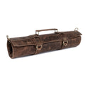 The Dorset Dark Brown Crazy Horse Pull up Leather Knife roll - Biggy
