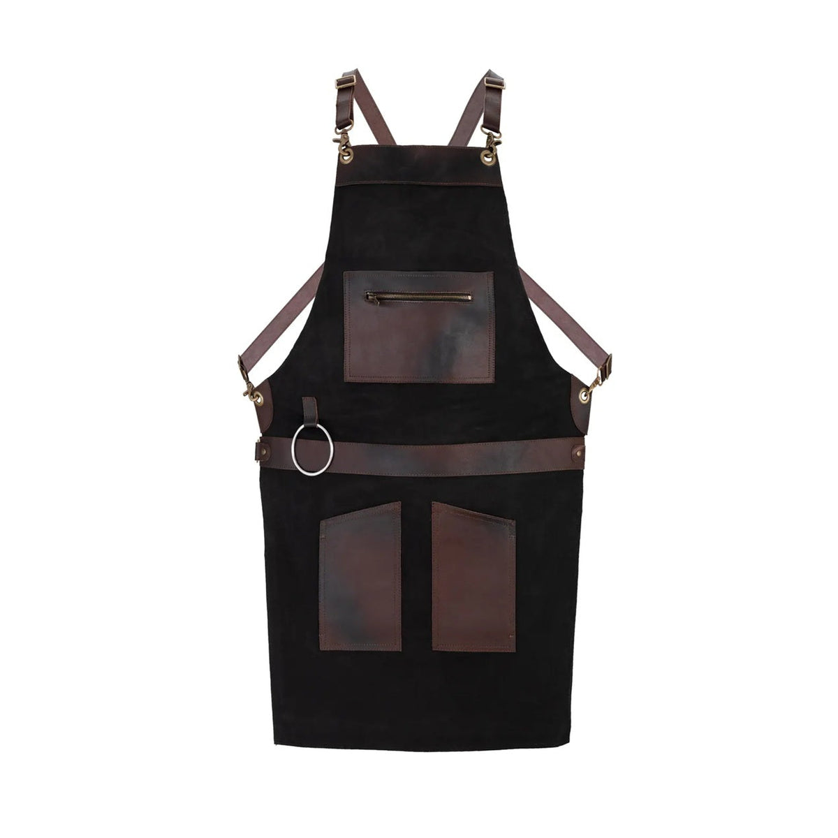 The City of London Canvas Apron with Zip Leather pocket