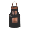 The Essex Full Grain Handmade Brown Leather Pocket Canvas Apron
