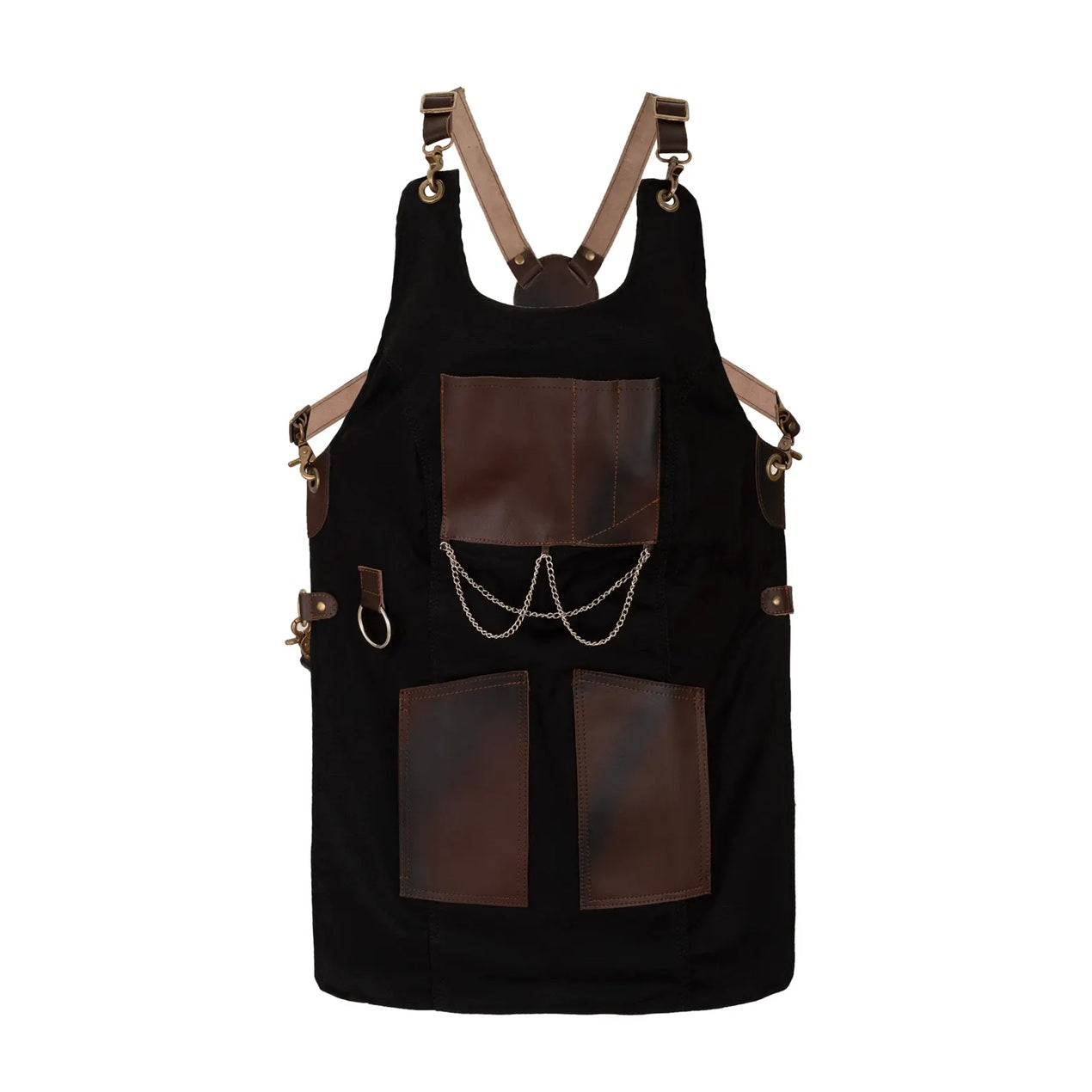 The Bedfordshire New Style Black Canvas and Leather Apron