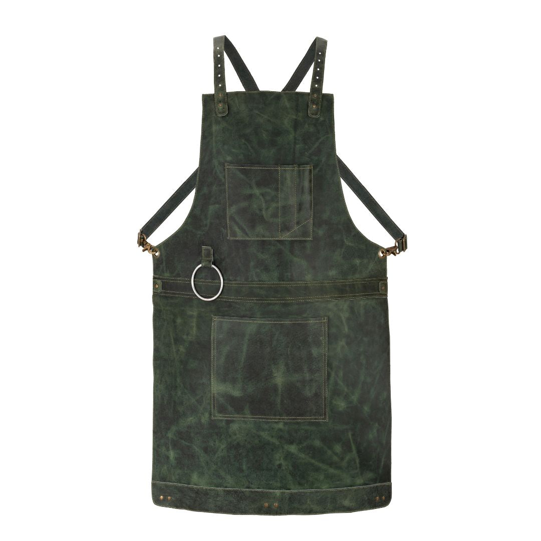 Olive Green Crazy Horse Pull up Crossbody Leather apron