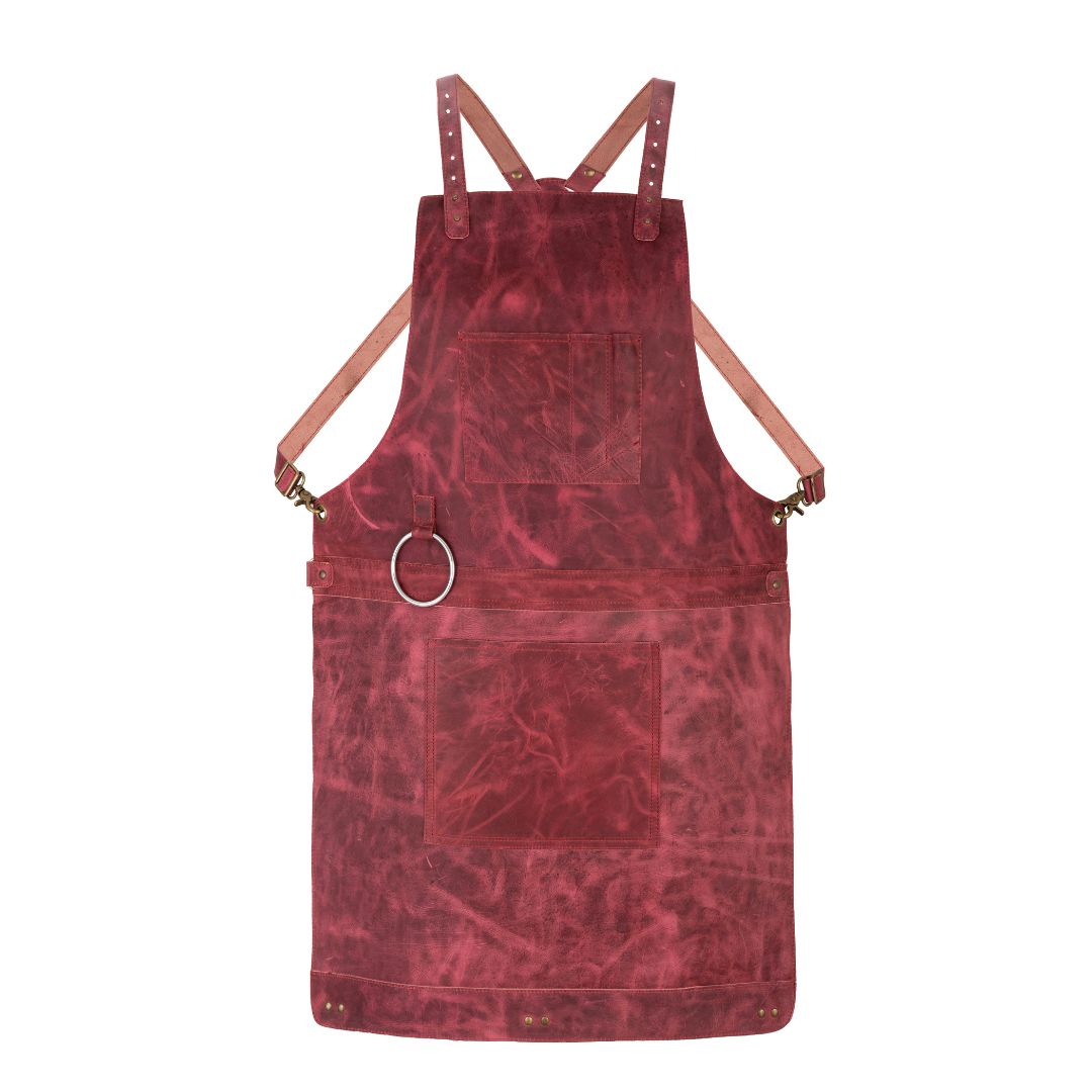 Pink Rose Crazy Horse Pull up Crossbody Leather apron