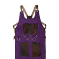The Bedfordshire New Style Purple Canvas and Leather Apron