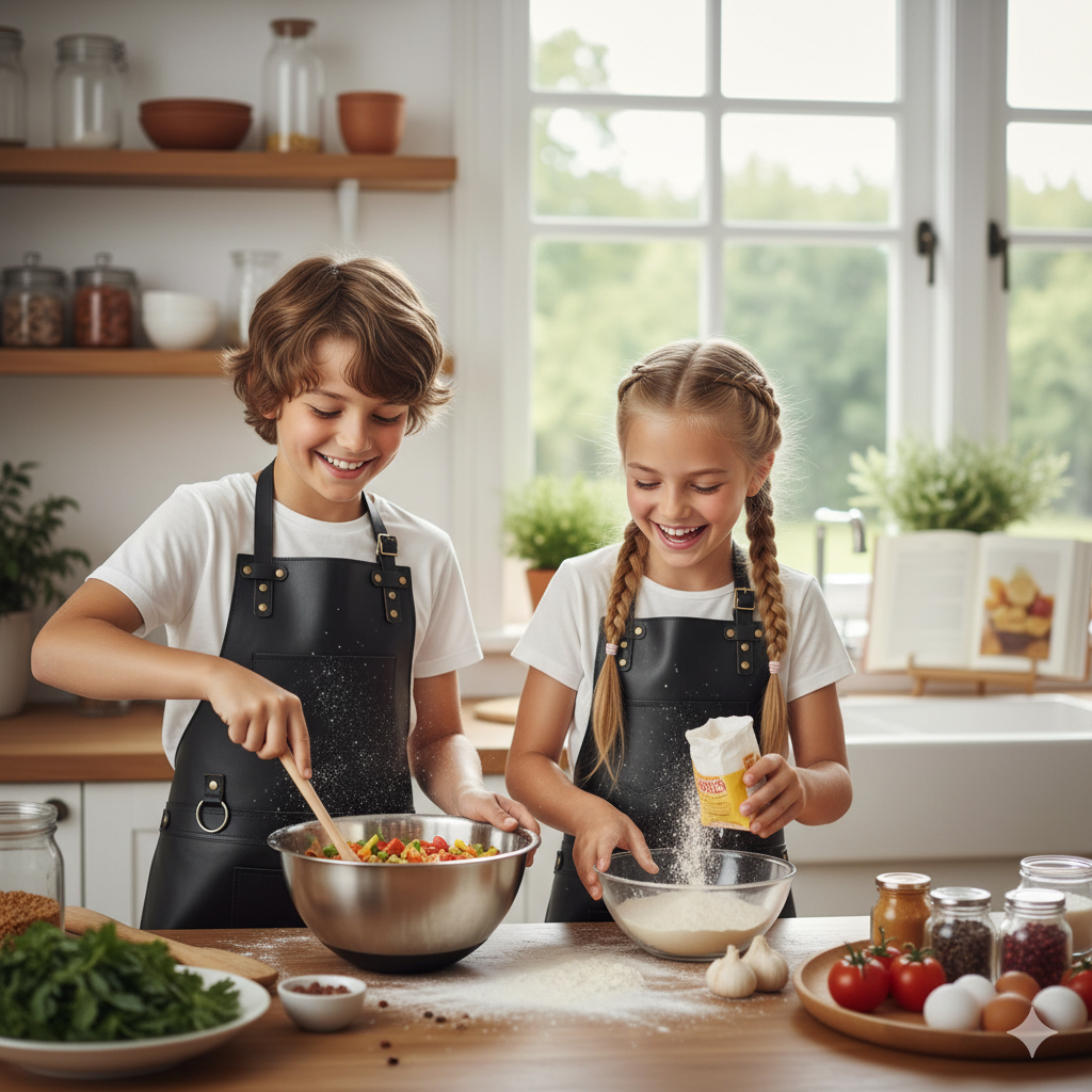 The Bristol Black Full Grain Kids Leather Apron