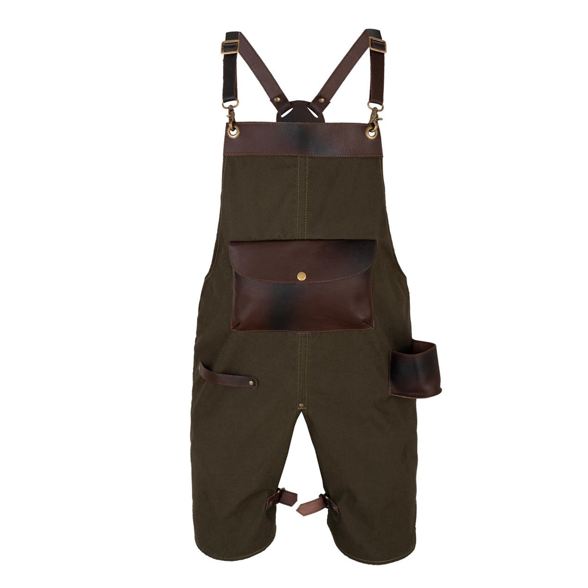 The Devon Green Split Leg Canvas Apron