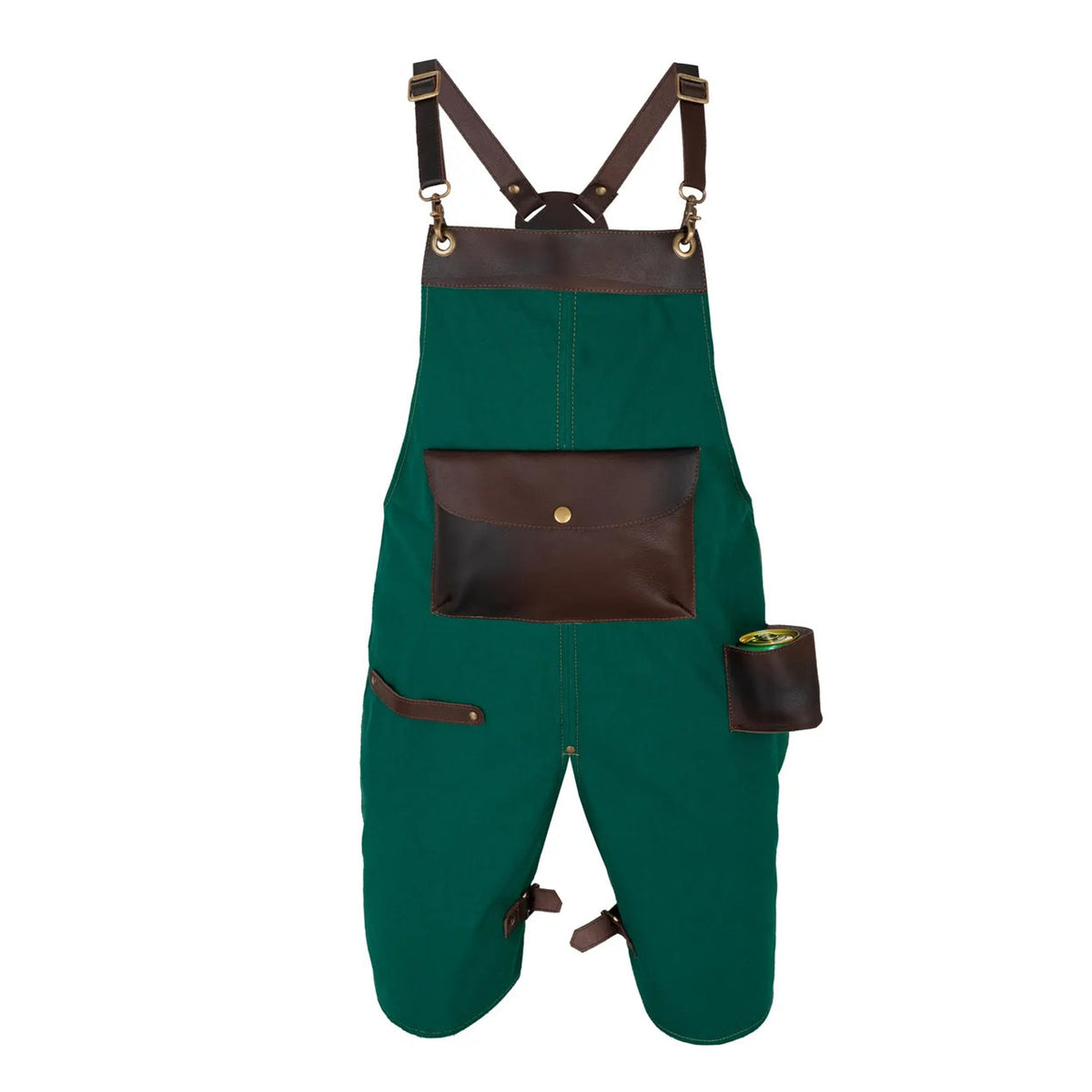 The Devon Irish Green Split Leg Canvas Apron with Can Holder Leather Pocket
