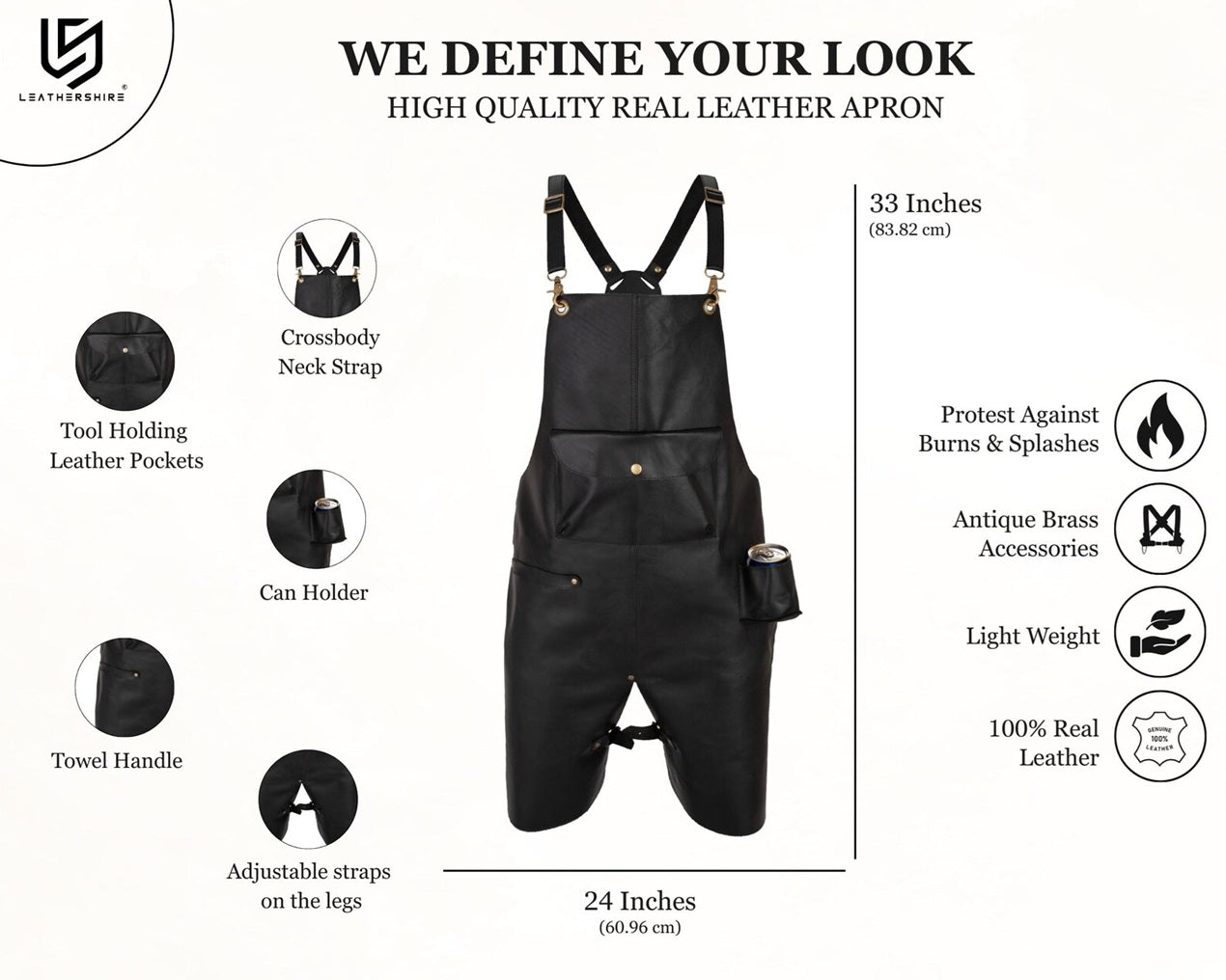 The Devon Split Leg Leather Apron