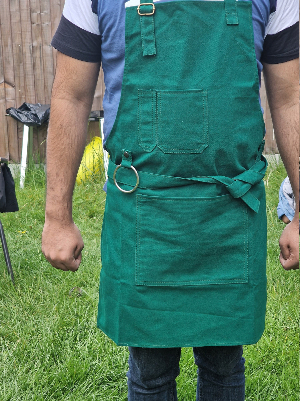 County Durham Washable Green Canvas apron with adjustable neck strap